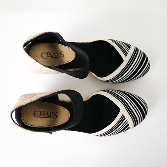 Chaps Navy & Tan Wedge Shoes - Size 9 - Picture 2 of 8